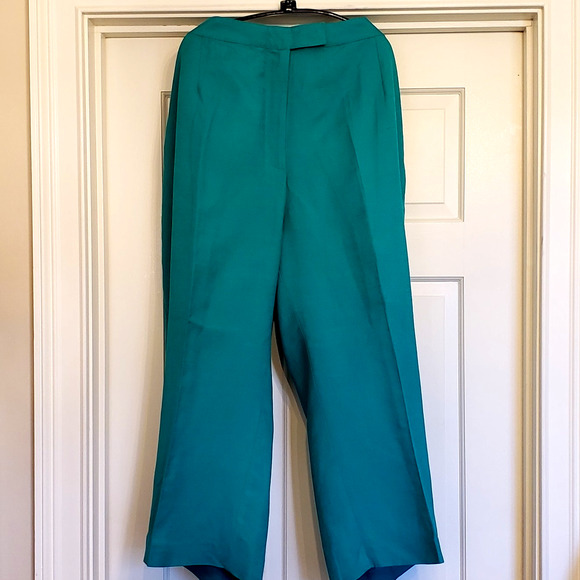 Jessica London Linen Lined Turquoise Sheath Dress & 2 PC Capri Outfit | Size 20 - Picture 6 of 10